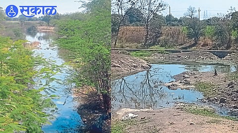 The embankment in Shivara is filled with unseasonal rains and the water accumulated in the dam near Nagaon due to the tapi water channel leakage.