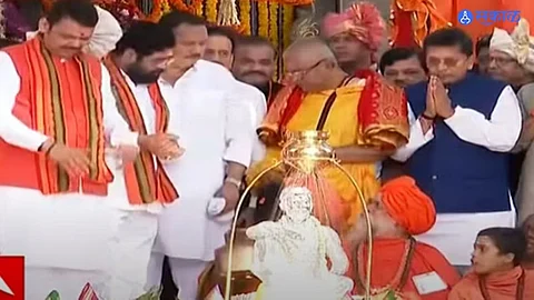 Shiv Rajyabhishek 2023: छत्रपतींच्या मूर्तीचे मुख्यमंत्र्यांच्या हस्ते पूजन संपन्न, फडणवीस, उदयनराजे,राज ठाकरे उपस्थित