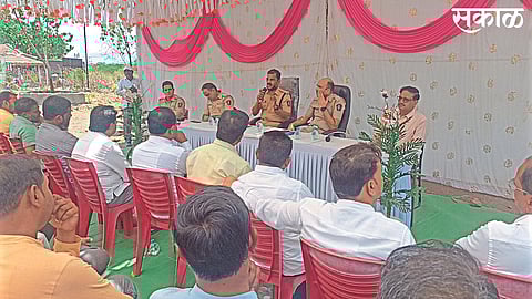 Superintendent of Police Sanjay Barkund while appealing for peace