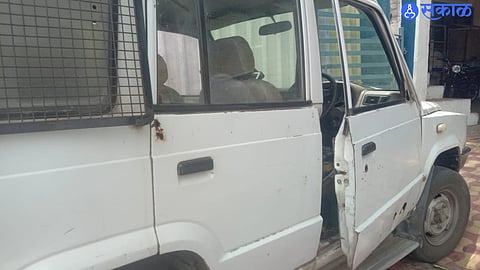 Bhusawal: A damaged vehicle of Market Police Station.