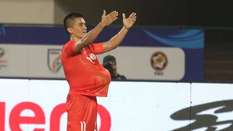 Sunil Chhetri Goal : एकमेव गोल, भारत फायनलमध्ये अन् तो VIDEO; छेत्री अनोख्या सेलिब्रेशनबद्दल म्हणाला...