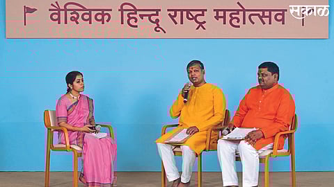 Goa: Prashant Juvekar, Jalgaon District Coordinator of Hindal Janajagruti Samiti speaking at Global Hindu Rashtra Festival.