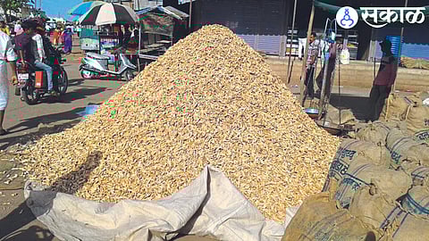 Amchur for sale in the market.