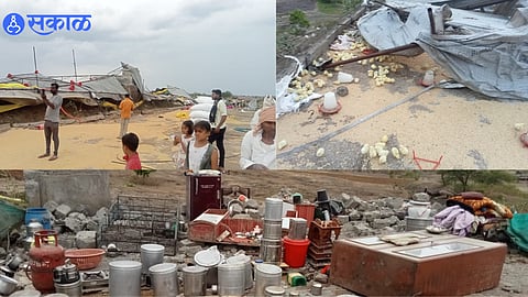 Poultry with five thousand birds belonging to Bhatu Khairnar of Rampura (Malegaon) was destroyed in the storm