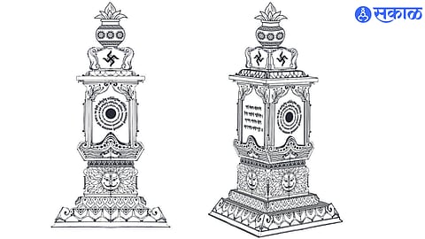 Construction of Shendur Pillar on Saptashrungi Fort