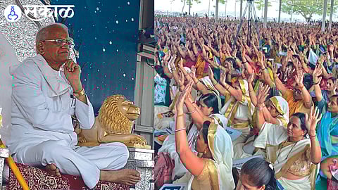 Gurumauli Annasaheb More while guiding in Swami Samarth Gurupeeth and Servants from all over the country present