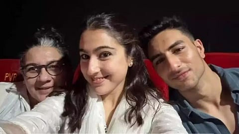 Sara Ali Khan watched movie Zara Hatke Zara Bachke with Mother And Brother