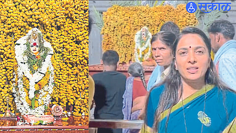 ashadhi ekadashi 2023 Date palm decoration to muktai core temple by khadse jalgaon news