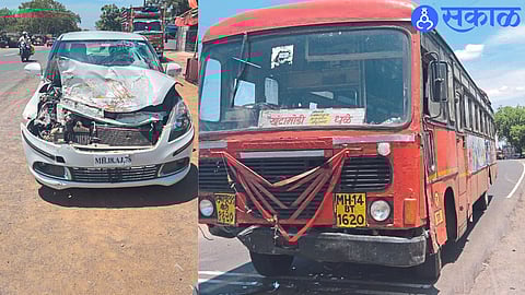 Chimthane: ST and Swift Dzire car accident caused damage to both vehicles.