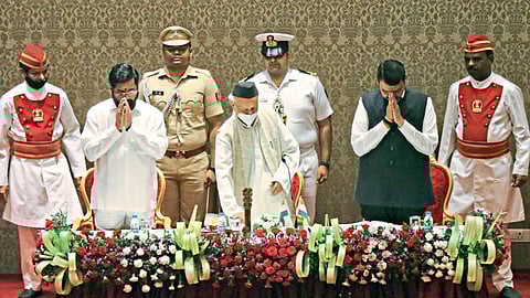 Eknath Shinde, bhagat singh koshyari and devendra fadnavis