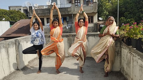 four generations celebrated Yoga Day