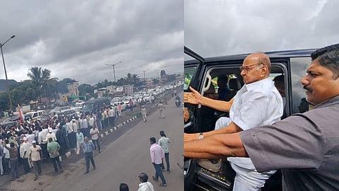 Satara : अजितदादांच्या बंडानंतर साताऱ्यात शरद पवारांची ग्रॅन्ड एन्ट्री; ठिकठिकाणी जल्लोषात स्वागत