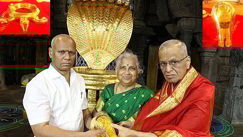 Narayan Murthy and Sudha Murthy Donated golden tortoise