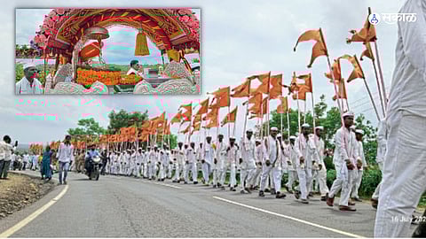 Shri Sant Gajanan Maharaj palkhi at Buldana today vidarbha pandhari culture