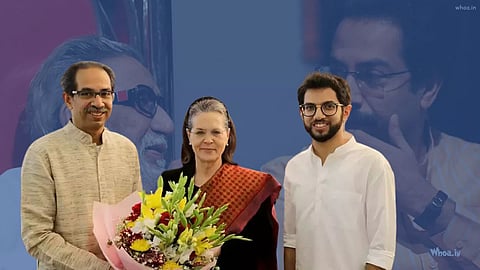 uDDHAV tHACKERA AND Aditya Thackeray Sonia Gandhi