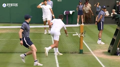 wimbledon final 2023 novak djokovic break his racket