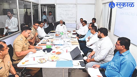 Guardian Minister Dada Bhuse speaking at the review meeting of Public Works Department