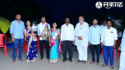 Akshay Ratan Zagde felicitated former MLA Rajabhau Waje father Ratan Zagde mother Surekha Zagde brother Sachin Zagde Poonam Golesar Vivek Golesar Suresh Zagde