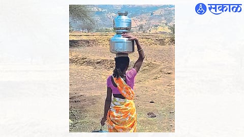 water scarcity Women and girls have to bring water from outside village with pots on their heads jalgaon news