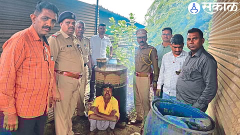 Officials in action against village alcohol.