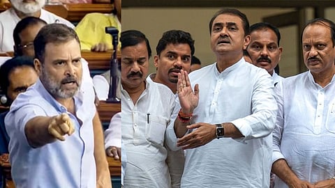 Rahul Gandhi and Ajit Pawar group