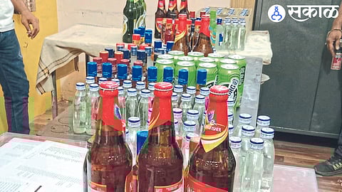 Liquor seized by police.