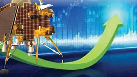 chandrayaan 3 mission isro impact on indian share market up