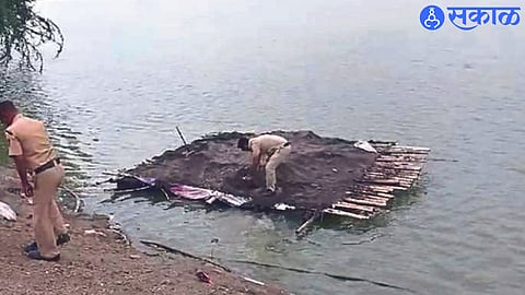 Sand theft on rafts in girna river jalgaon crime news