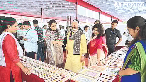 Minister of Food, Civil Supplies and Consumer Protection Chhagan Bhujbal, Chief Executive Officer of Zilla Parishad Ashima Mittal during the visit of the stalls in the Rakhi festival.
