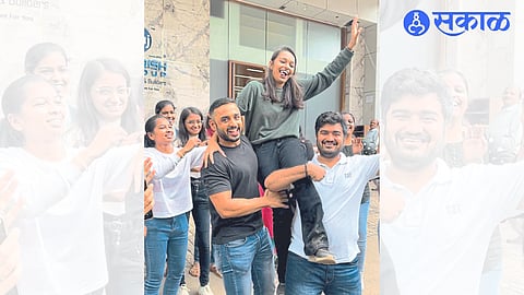 Friends and family celebrating the success of Disha Gujrani, who performed brilliantly at the national level in the CA Foundation Examination.