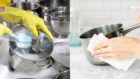 Steel cook wear washing tips