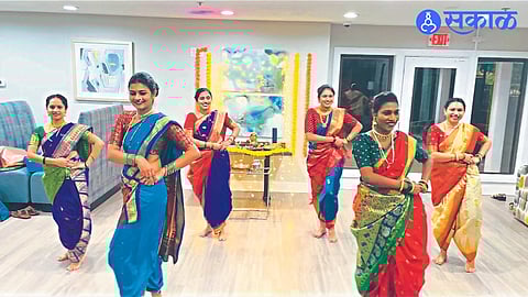 Maharashtrian women playing Zimma on the occasion of Mangalagaur