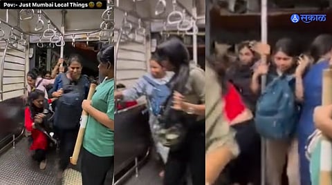 Mumbai Local Viral Video : चालत्या ट्रेनमध्ये चढण्यासाठी महिलांची गर्दी ; वादाला फुटल तोंड