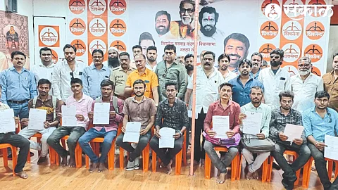 Dignitaries handing out job letters to youths at the employment fair held on the eve of MLA Suhas Kande's birthday.