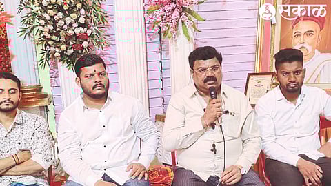 Sunil Gaikwad, founder president of Ekta Mandal, Malegaon City, along with office bearers while addressing the press conference.