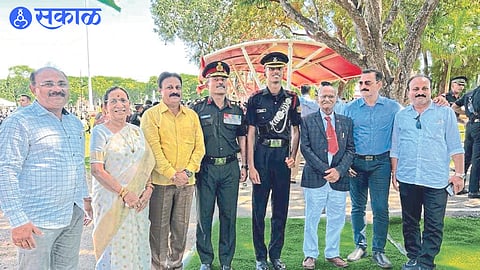 Grandfather Adv. Uttamrao Marathe, grandmother Kusum Marathe, father Brigadier Hitendra Marathe,