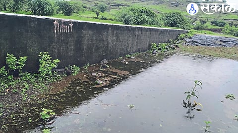 Water accumulated in Bhokarbari project from Mhaswe project.