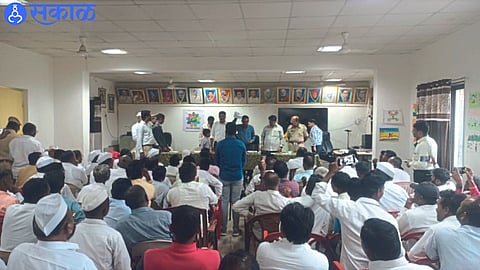 Ongoing lot of police patil reservation in panchayat samiti hall.