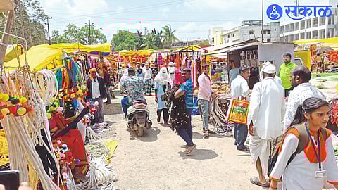 Shops decorated with bullpen paraphernalia on Tuesdays in the weekly bazaar