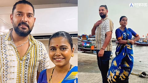 hemangi kavi with yuvraj singh in bisleri advertisement photo and viral video