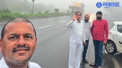 The last selfie taken by Kiran Ahirrao with friends on Monday morning before the accident in Malsane Shivara.
