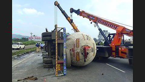Gas Tanker Overturned
