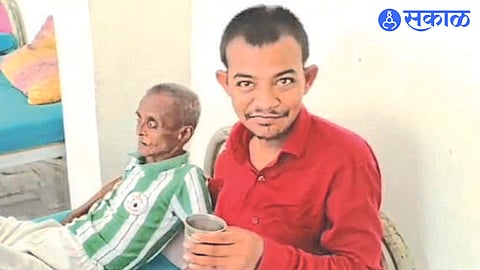 While Deepak was giving water to another active person in the ashram.