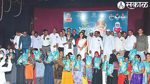 Minister Chhagan Bhujbal and others at the launch of Ananda ration.