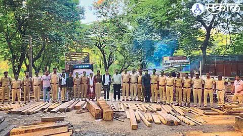 Illegal logging caught by forest department.