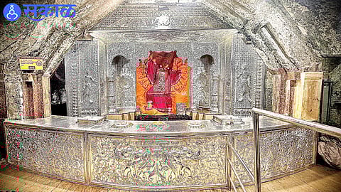 Silver carving in core of Saptashrungi Devi temple nashik news