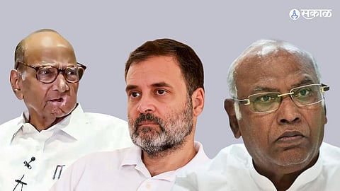 Sharad Pawar : शरद पवार, मल्लिकार्जुन खर्गे अन् राहुल गांधींमध्ये बंद दाराआड खलबतं; 'या' मुद्द्यांवर झाली चर्चा