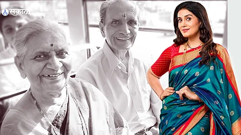 sonali kulkarni parents working with her in short and sweet marathi movie