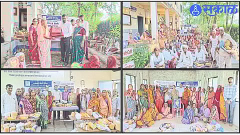 Dr. Babasaheb Ambedkar Rural and Urban Development Project, Dhule and other dignitaries on the occasion of distribution of grocery kits to the elderly by FirstCry organization.