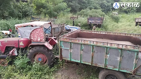 Sand tractors seized from the Tehsil office since last year.